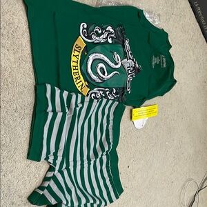 Warner Bros. Green Slytherin Kids Pajama Set size 14